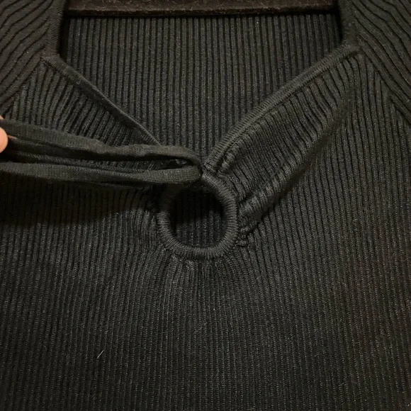 Abercrombie & Fitch Black Ribbed Long Sleeve Bodysuit - Picture 3 of 7